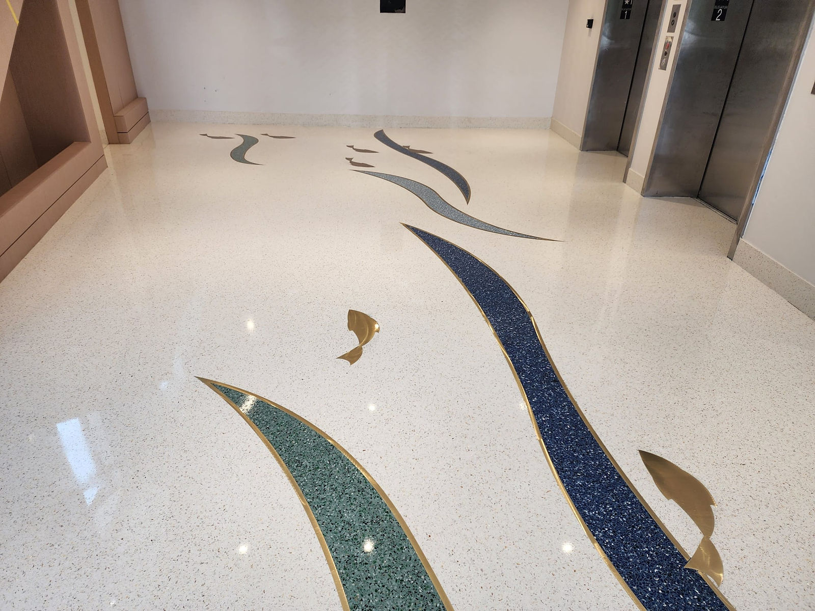 Intricate custom terrazzo design